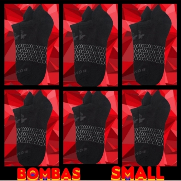 Bombas Accessories - Bombas Ankle Socks Small 6 Pair Womens Honeycomb Black/Grey BNWT